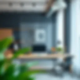 Elegant acrylic divider creating a modern workspace.