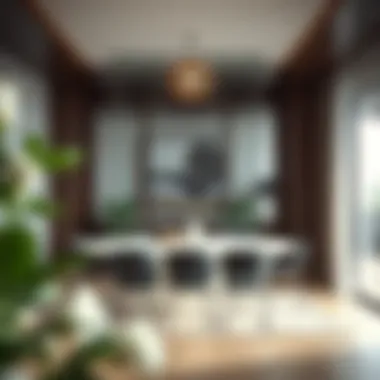 Stylish acrylic divider enhancing a dining area.