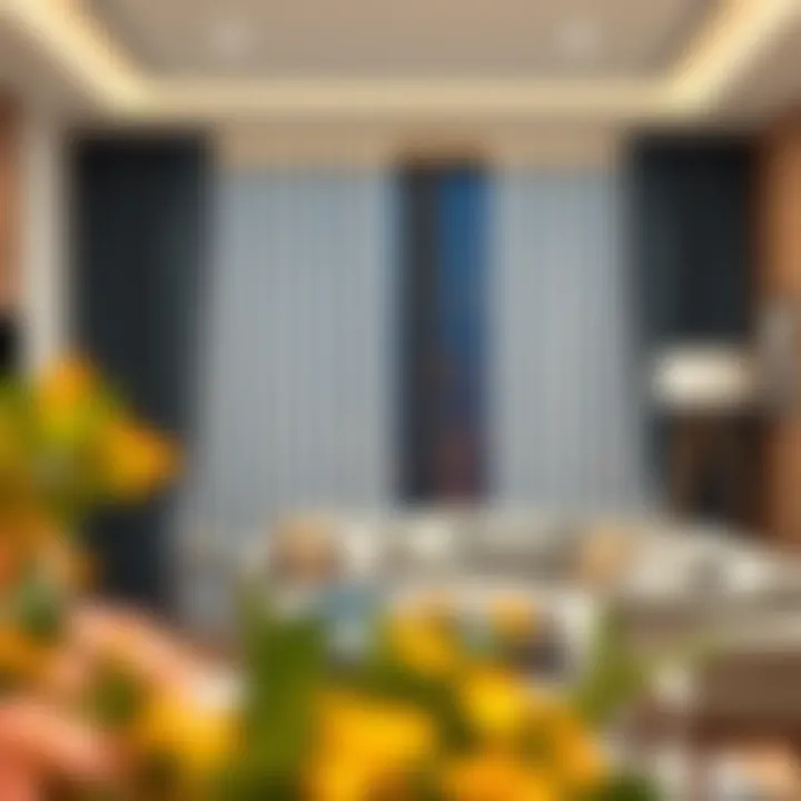 A modern room with stylish American curtains that complement contemporary design.