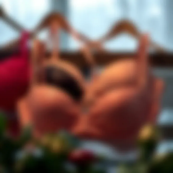 Different materials used in bandeau bras displayed elegantly