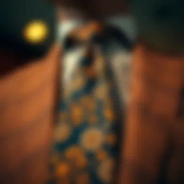 A stylish tie adorned with intricate patterns