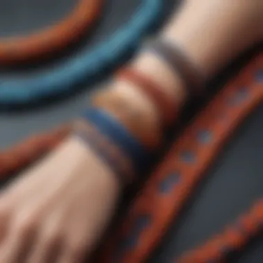 A close-up of materials used for braided bracelets