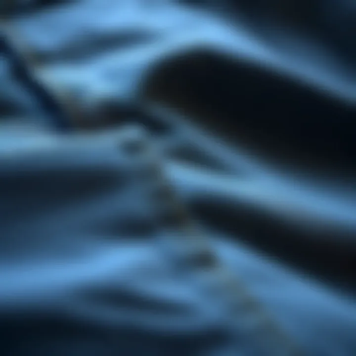 Close-up of fabric texture and stitching on plus size jeans