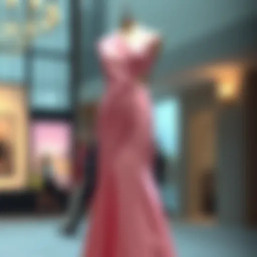 Elegant presentation of a cut out split hem dress showcasing its unique design elements