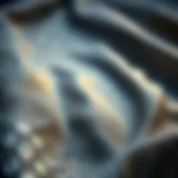 An artistic display of diamond dotting on fabric showcasing intricate patterns