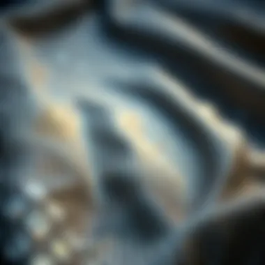 An artistic display of diamond dotting on fabric showcasing intricate patterns