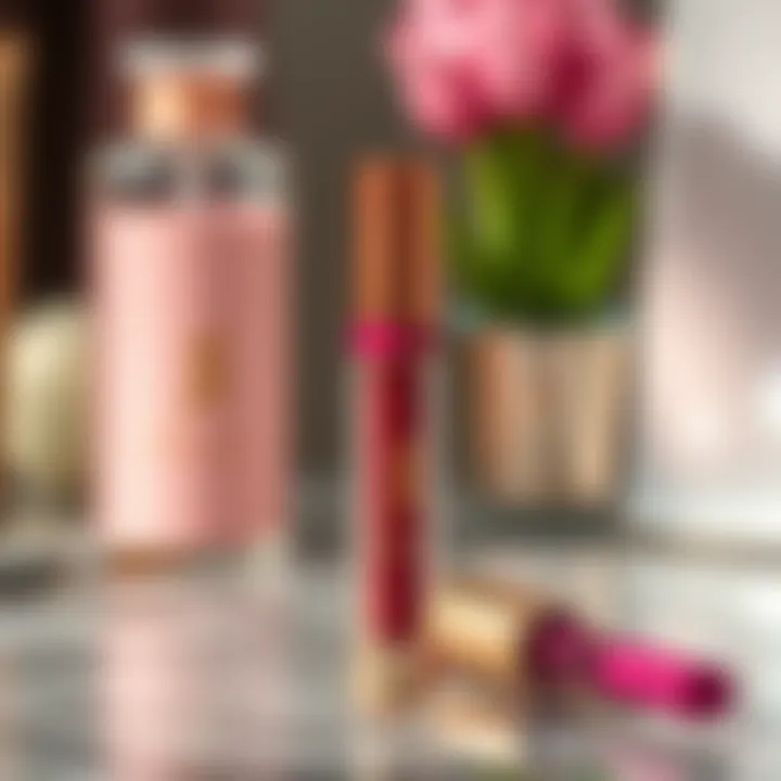 Stylized display of Dragon Ranee lip gloss in beauty culture