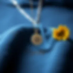 Elegant engraved sunflower necklace displayed on a velvet background