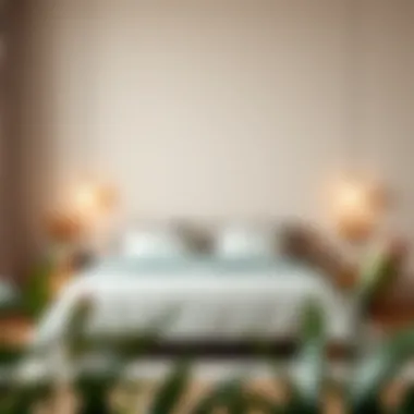 A serene color palette for a calming bedroom backdrop