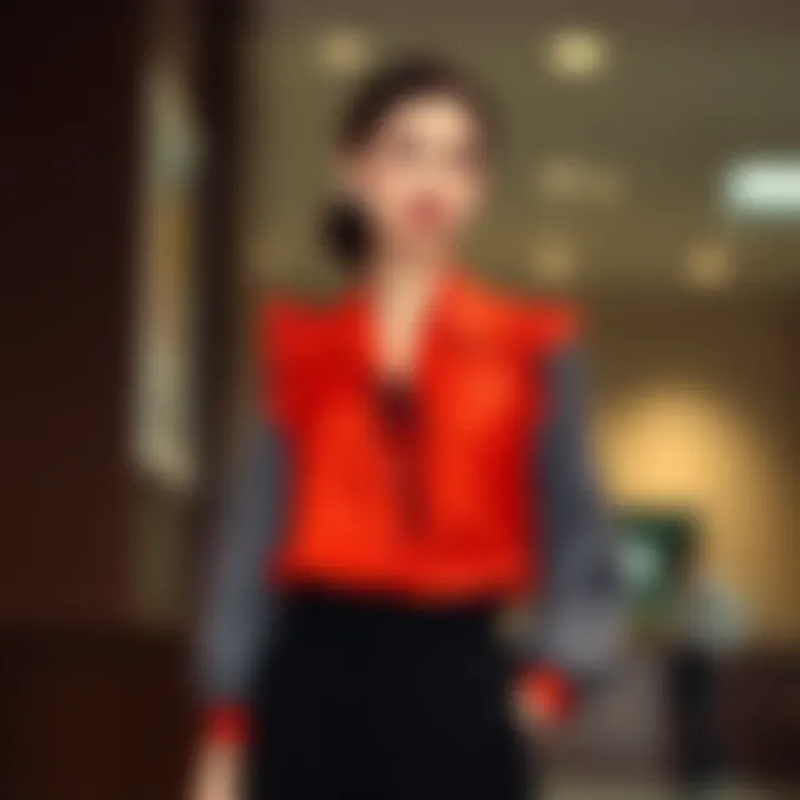 Contemporary minimalist blouse in bold color