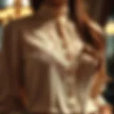 Elegant silk blouse with intricate lace detailing