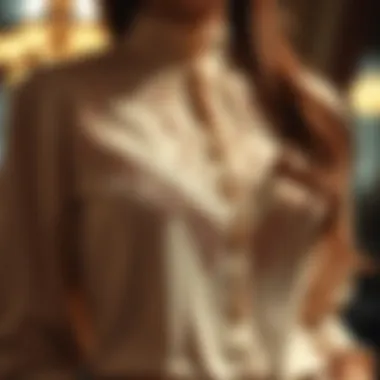 Elegant silk blouse with intricate lace detailing