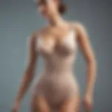 Elegant body shaping romper displayed on a mannequin