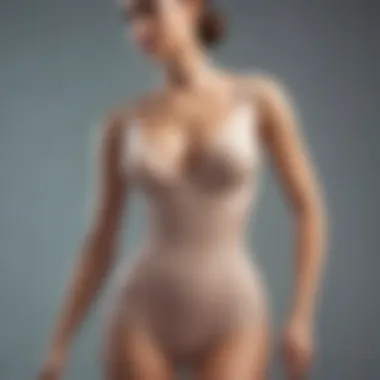 Elegant body shaping romper displayed on a mannequin