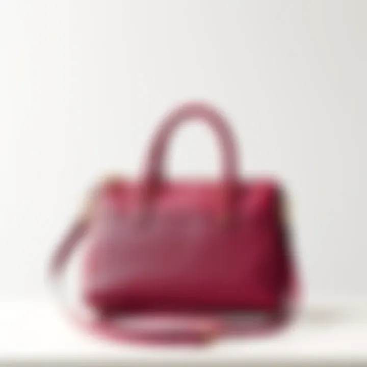 A chic purse displayed against a minimalistic background