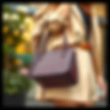 A fashionable purse paired with trendy attire