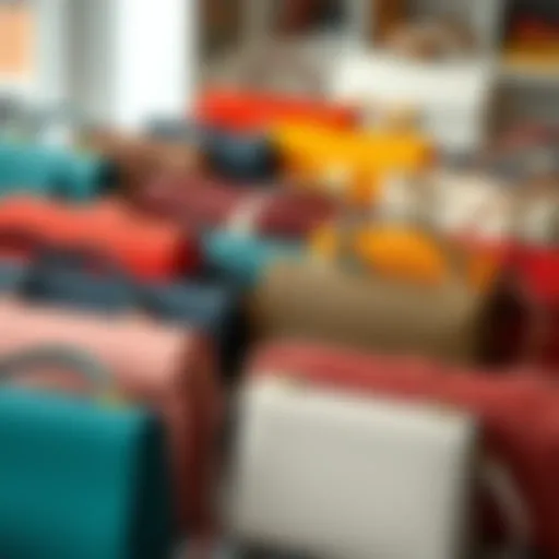 A selection of cute simple purses in various colors and styles