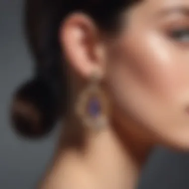 A fashion-forward individual wearing earrings with stylish back covers