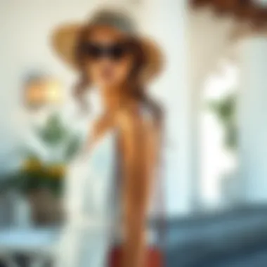 Chic accessories styled with a white summer dress, enhancing its elegance