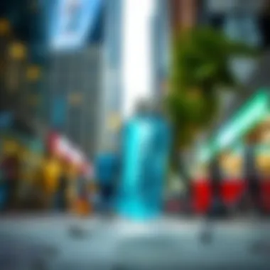 Stylish 40 oz water bottle sling in urban setting