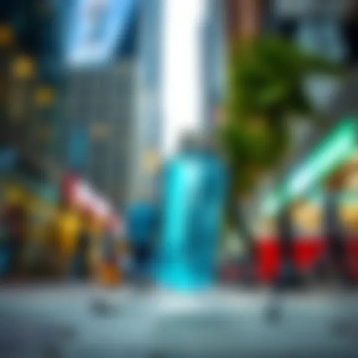 Stylish 40 oz water bottle sling in urban setting