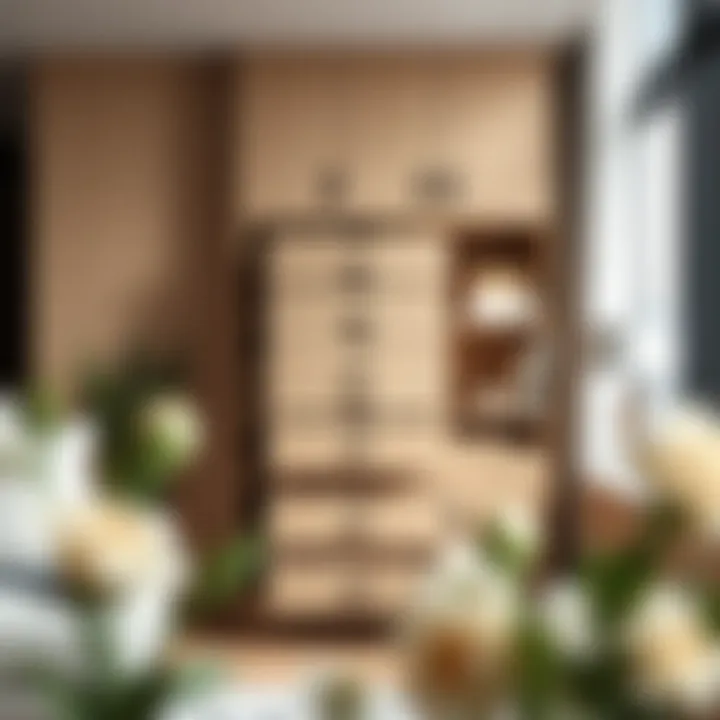 Modern stackable jewelry drawers seamlessly integrated into a minimalist interior