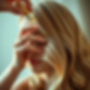 Application of Kérastase Blond Oil on hair strands