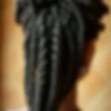 Intricate detail of kinky twist crochet hair