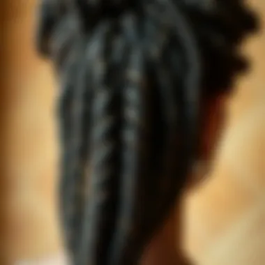 Intricate detail of kinky twist crochet hair