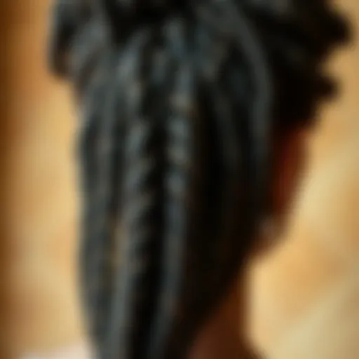 Intricate detail of kinky twist crochet hair