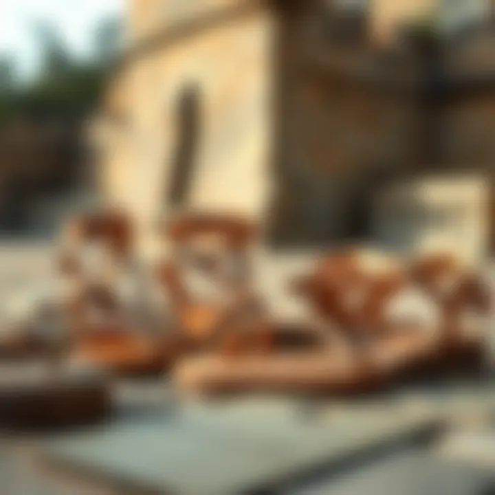 Variety of Roman sandals showcasing different styles