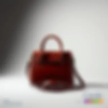Elegant mini double handle satchel bag showcased on a minimalist background
