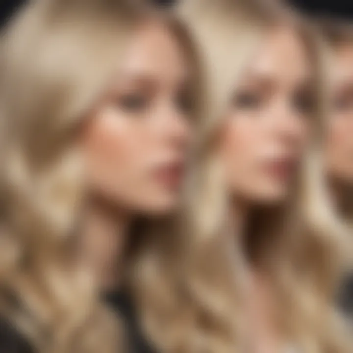 Comparison of different shades of pearl blonde hair