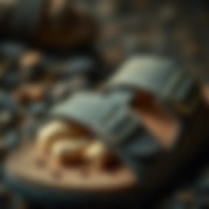 Close-up of the materials used in protective sandals