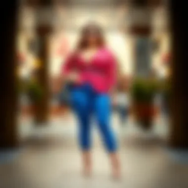 Fashionable pairing of colored capri leggings with trendy tops