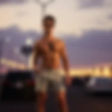 Social media influencer in stylish short shorts