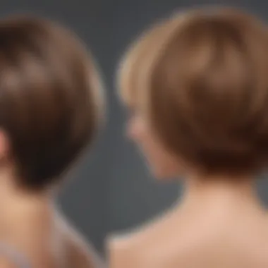 A side-by-side comparison of different styles of short hairpieces designed for thinning hair.