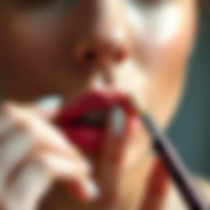 Demonstration of silicone lip scrub application technique