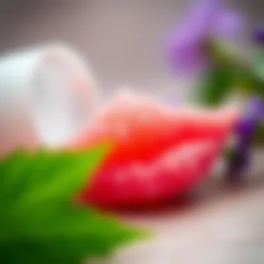 Close-up of a silicone lip scrub showcasing its unique texture