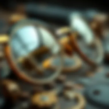Close-up of materials used in steampunk glasses