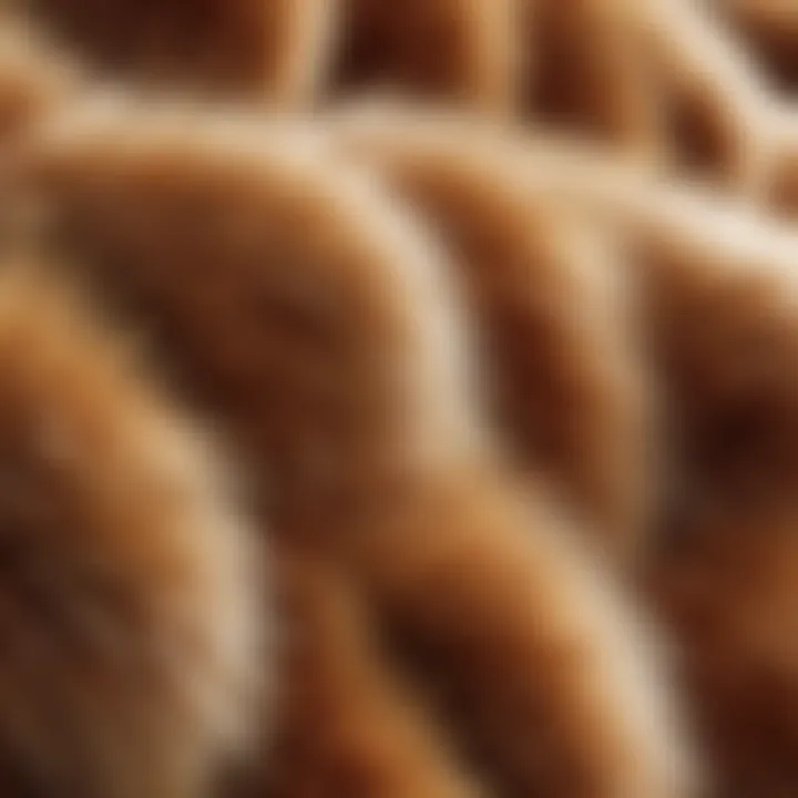 Close-up detail of faux fox fur texture showcasing its softness