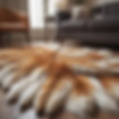 Faux Fox Fur Rug in Contemporary Fashion Faux fox fur rug in a contemporary fashion setting, reflecting sustainable choices