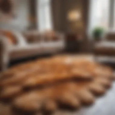 Luxurious Faux Fox Fur Rug Luxurious faux fox fur rug in an elegant living room setting