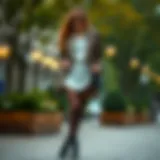 Elegant leopard print thigh highs paired with a chic outfit