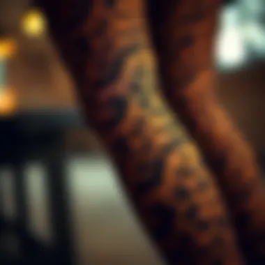 Close-up of leopard print thigh highs showcasing intricate design details