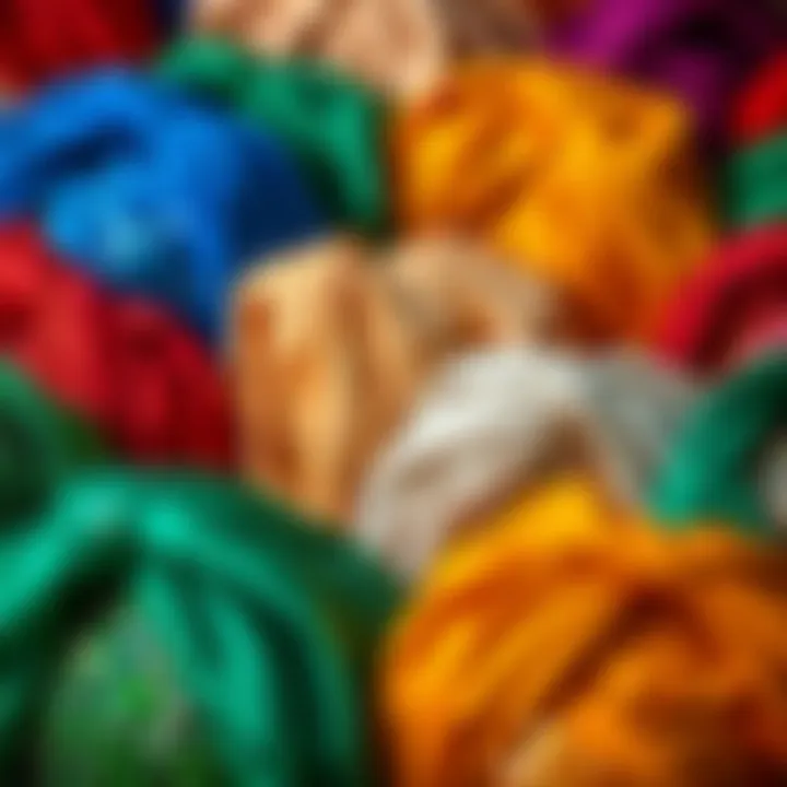 A collection of sequin turbans in various colors and styles