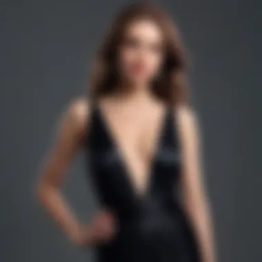 Sophisticated black gown with a daring slit