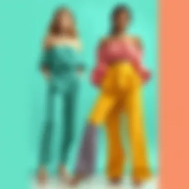 Variety of color options for the two-piece off-the-shoulder pants set