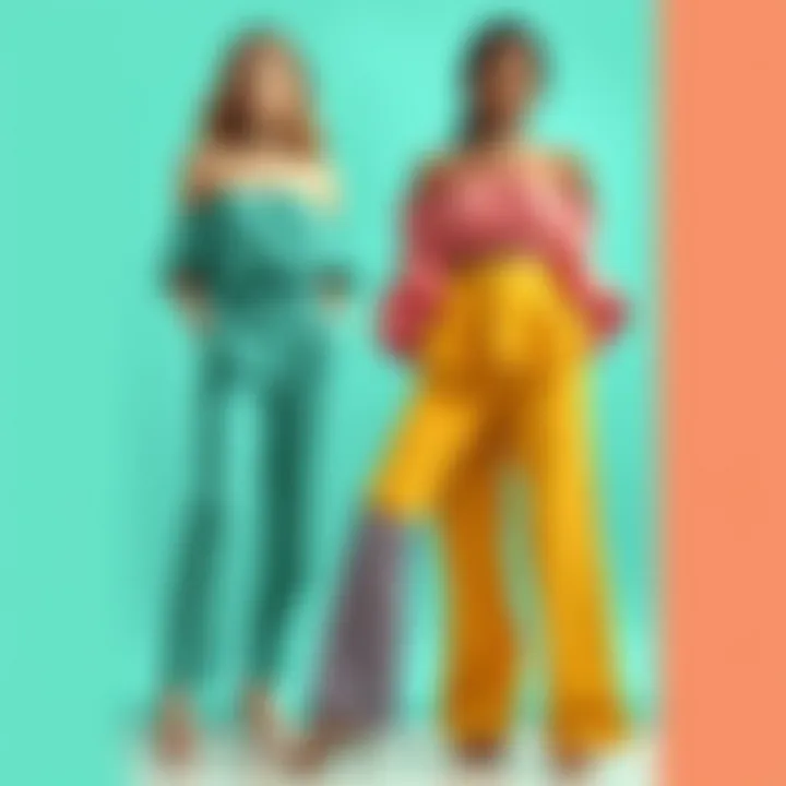 Variety of color options for the two-piece off-the-shoulder pants set