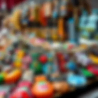 Vibrant array of custom resin keychains on display